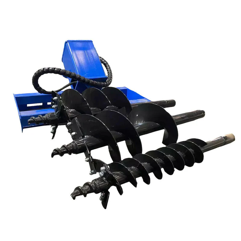 Skid Steer Hydraulic Auger with 3 bits(6, 12, 14) | AGT-SSECAG-Y-BL