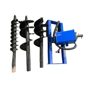 Skid Steer Hydraulic Auger with 3 bits(6, 12, 14) | AGT-SSECAG-Y-BL