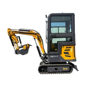 1 Ton, B&S Engine Mini Small Cab Excavator w/ Hydraulic Thumb & Swing Boom | DM13-C